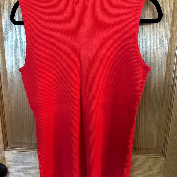 Ruby Rd Red Ribbed Tank Top with Beaded Neckline.  Size 1X. - Picture 6 of 6